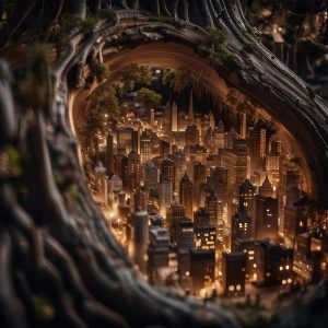 Schell Jozsef, Tiny City, Hungary, AI Image